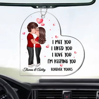Doll Couple Kissing Together Since Personalized Acrylic Ornament - Anniversary Gift For Couple - Gift For Him, Gift For Her