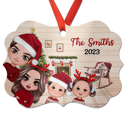 Christmas Peeking Whole Doll Family Kids Dogs Cats Personalized Christmas Ornament