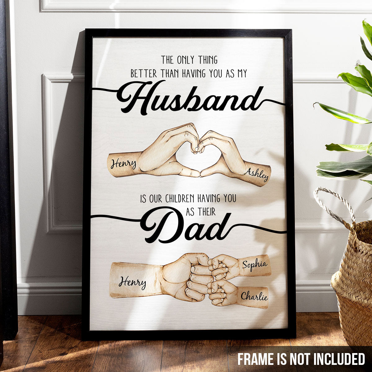 The Only Thing Better Husband Dad Hands - Personalized Poster - Gift For Dad, Gift For Husband, Gift For Grandpa