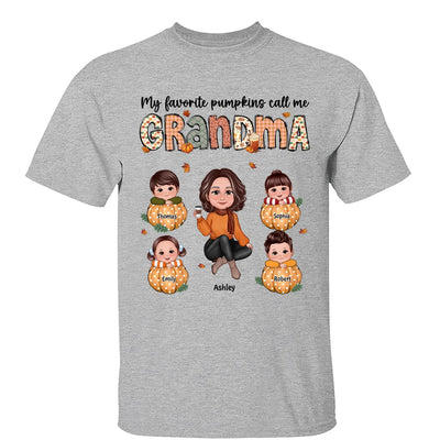 My Favorite Pumpkins Call Me Grandma Mom Personalized Shirt