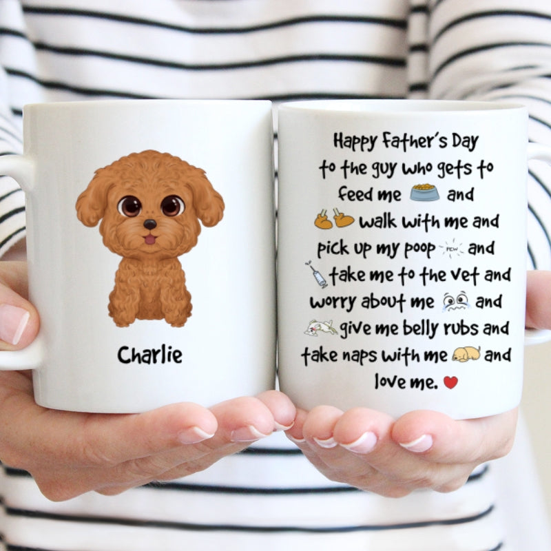 Watercolor Cute Dogs Happy Father‘s Day To The Guy Gift For Dog Dad Personalized Mug