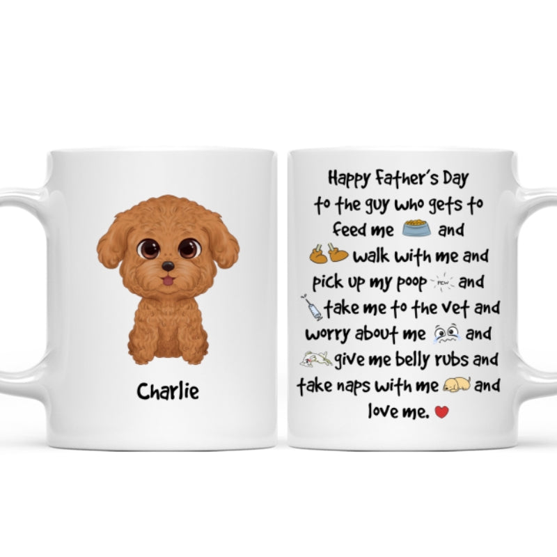 Watercolor Cute Dogs Happy Father‘s Day To The Guy Gift For Dog Dad Personalized Mug