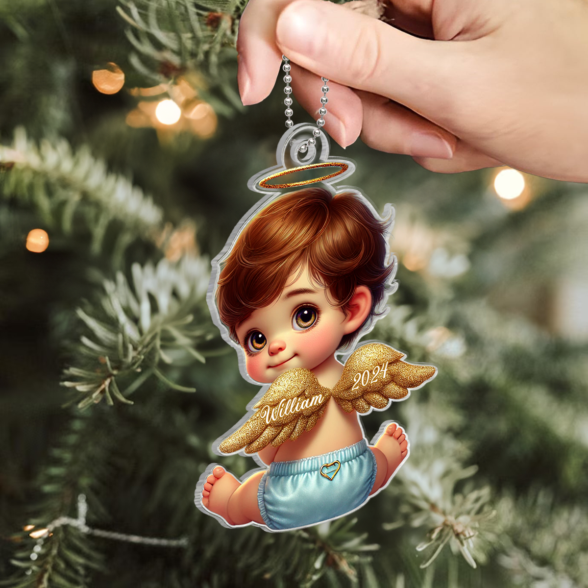 Baby Sleep In Heavenly Peace, Miscarriage Baby Infant Loss Sympathy Gift, Personalized Memorial Acrylic Ornament