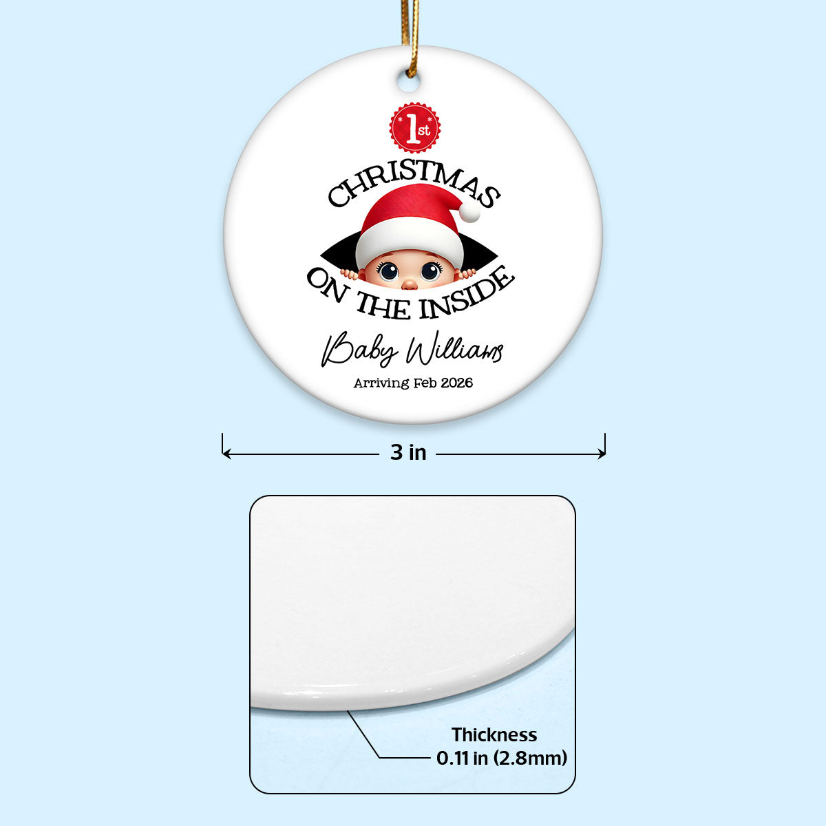 Baby's First Christmas - Personalized Ornament - New Year Gift For Expecting Parents