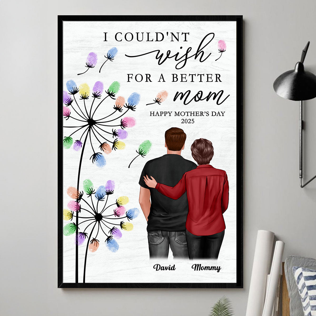 I Couldn't Wish For A Better Mom Personalized Poster, Mother's Day gift