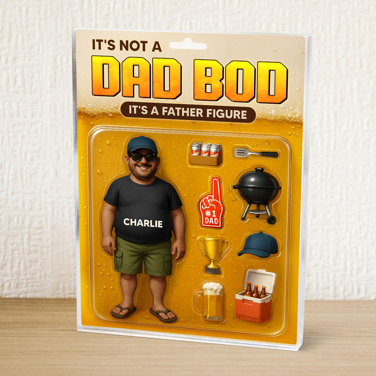 It's Not A Dad Bod, Father Figure Personalized Acrylic Block Plaque, Funny Father's Day gift