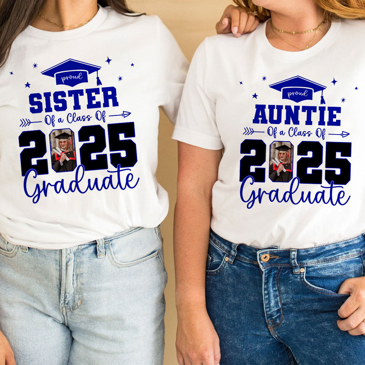 Proud Family Of 2025 Senior Graduation Photo Personalized Shirt