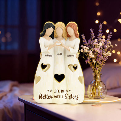 No Greater Gift than Sisters - Personalized Light Box - Heartwarming Christmas Gift for Sisters