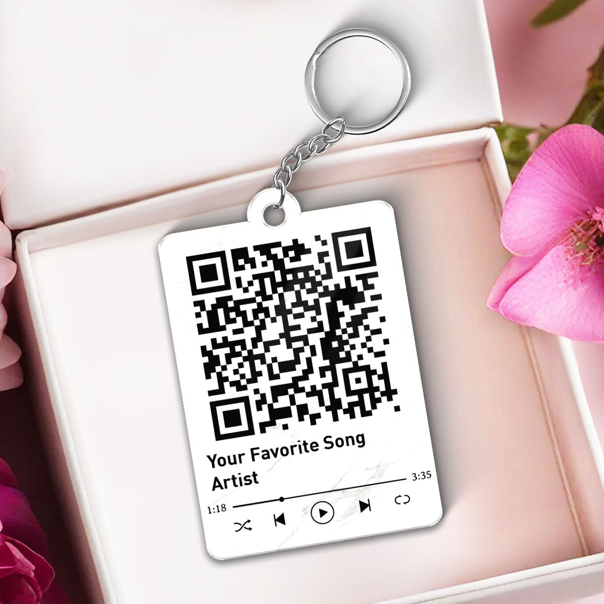 You're My Rainbow LGBT Couple Favorite Song QR Code Personalized Acrylic Keychain