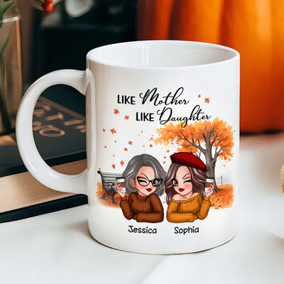 Mother And Daughter Pretty Woman Fall Season Personalized Mug