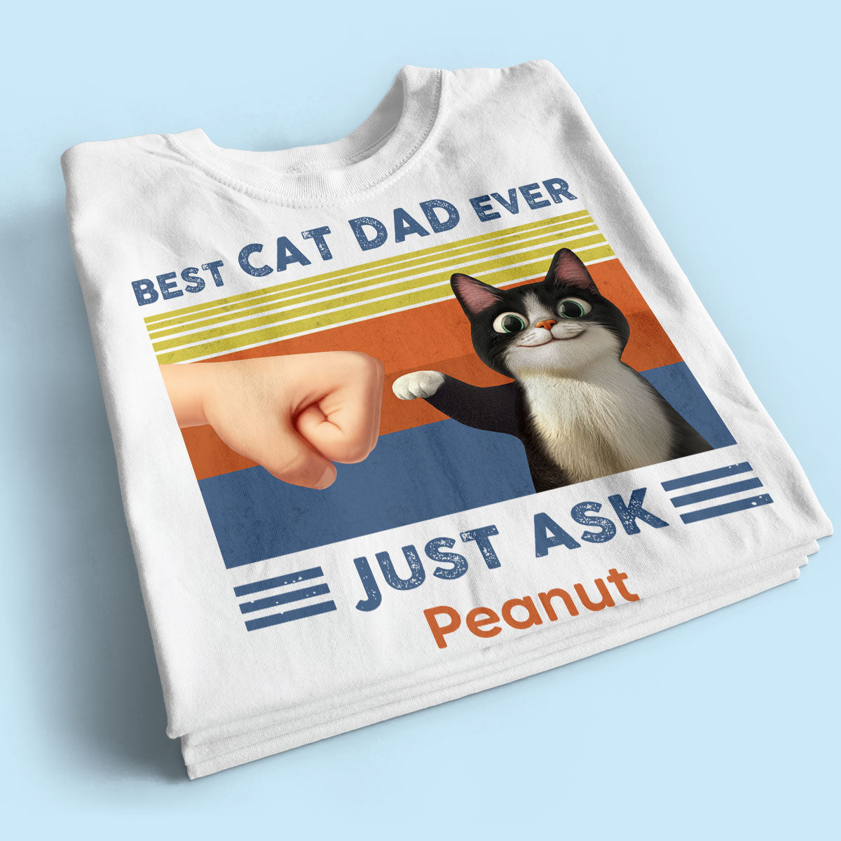 Best Cat Dad Cute Cartoon Funny Cats Personalized Shirt, Gift for Cat Dads