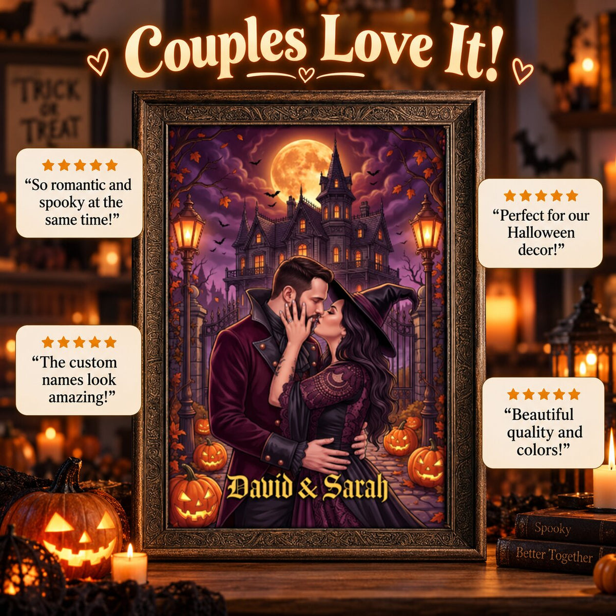 Trending Halloween - Custom Photo - Personalized Poster - Halloween Gift, Halloween Decor For Couple, Family