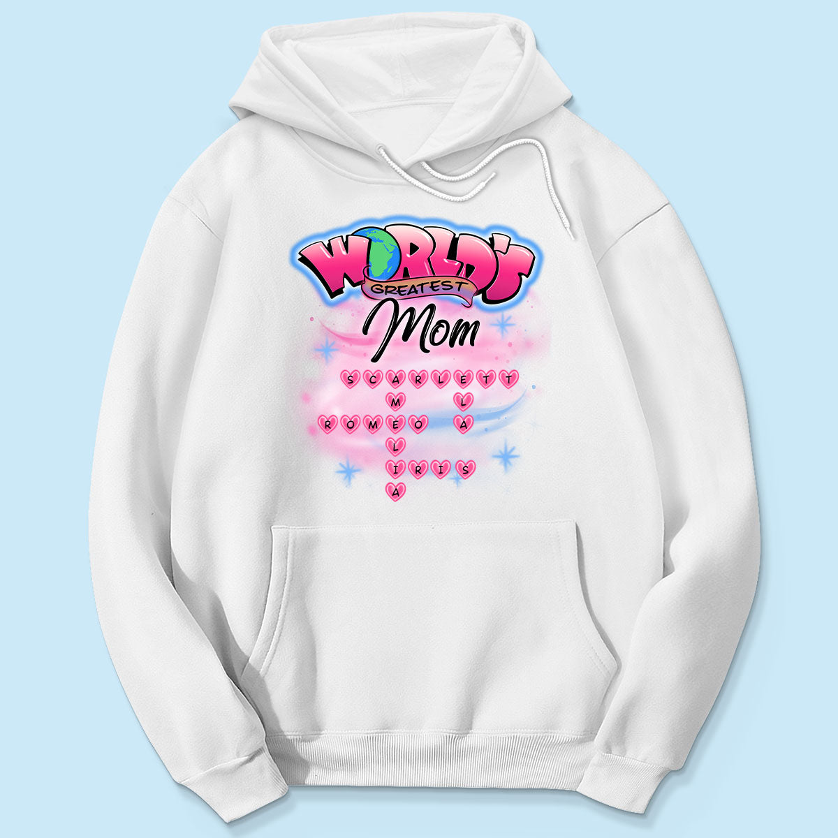 Airbrushed Mom Grandma Kids Names Crosswords Personalized Shirt, Mother's Day Shirt for Mom, for Grandma
