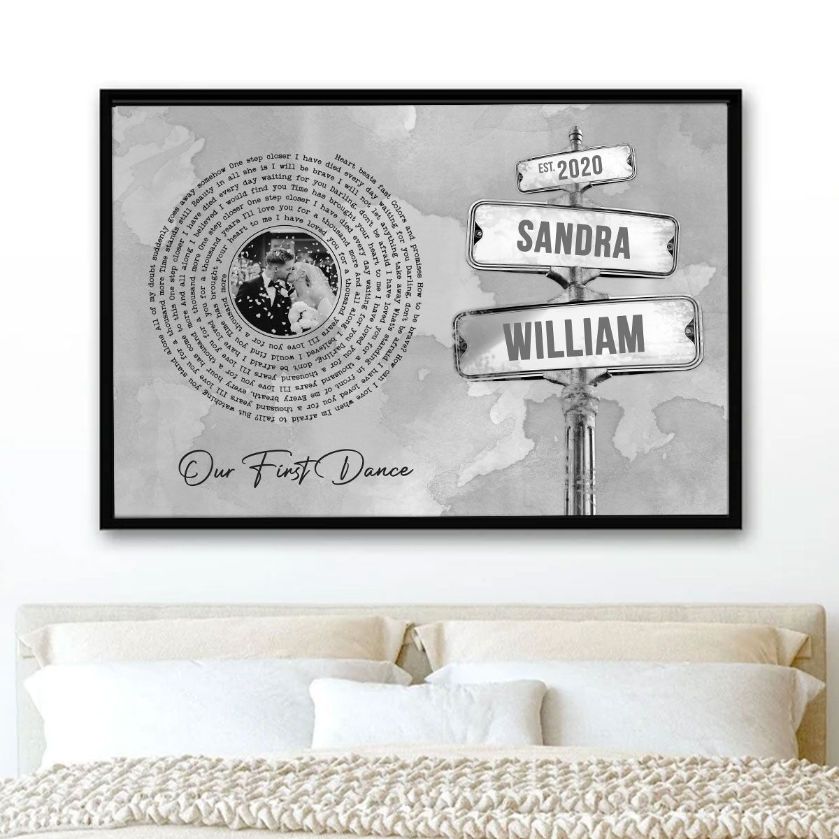 Personalized Vinyl Record Custom Couple Wedding Song Poster,  Gift Anniversary Gift for him, Gift for her