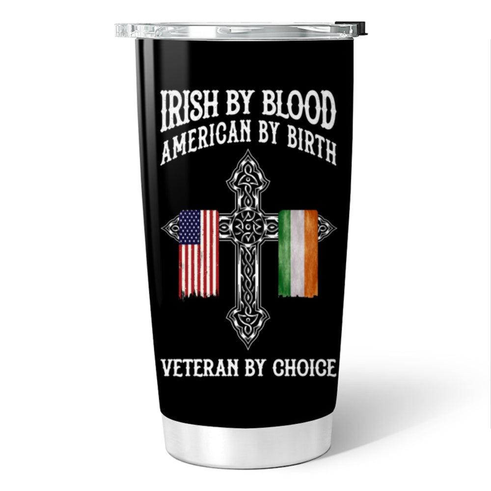 St. Patrick's Day Irish By Blood American By Birth Personalized Tumbler, Customize Title