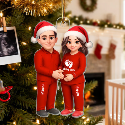 Expecting Parents Christmas Pregnancy Baby Arriving - Personalized Acrylic Ornament
