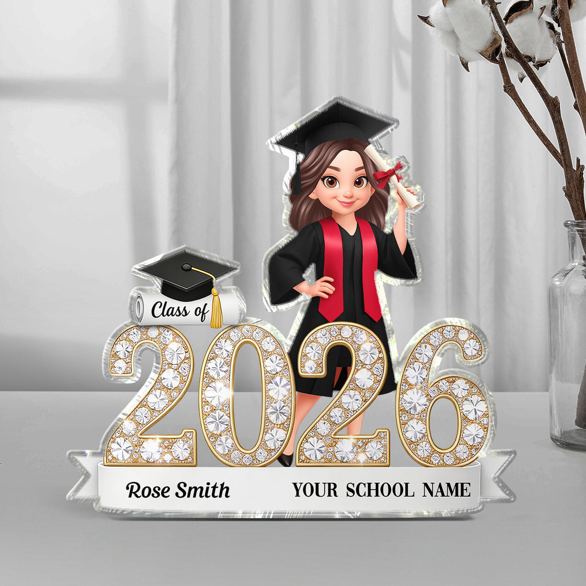 Shining Effect Class Of Graduation Senior - Personalized Acrylic Block Plaque - Gift For Graduation Day, Graduation Gift, Keepsake