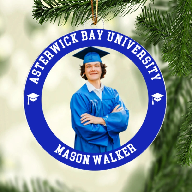 Custom Photo Senior Graduation - Personalized Acrylic Ornament - Senior Keepsake, Christmas Gift for Daughter, Son, Grandkids
