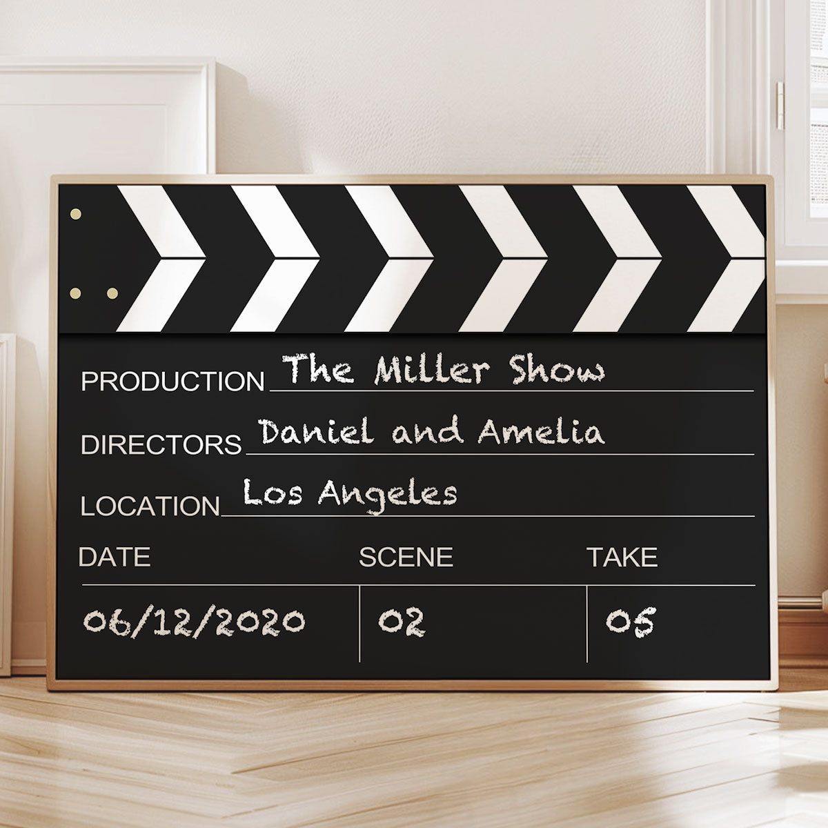 Couple Home Decor Film Clapper Style Personalized Poster