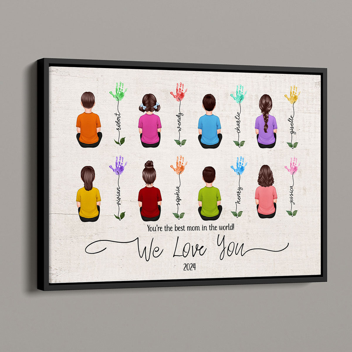 Mom We Love You Handprint, Gift, Birthday Gift, Personalized Poster