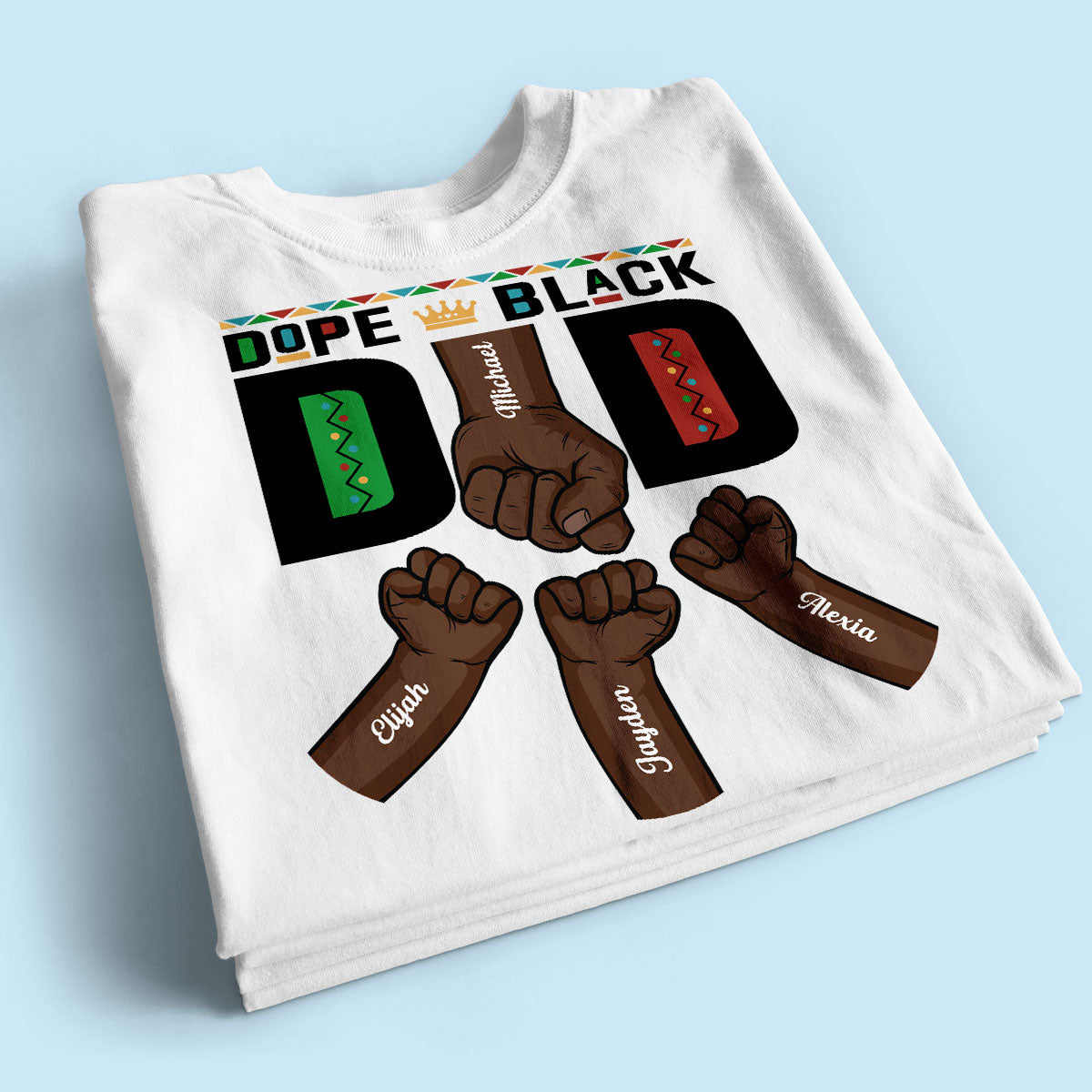 Dope Black Dad Fist Bump Father‘s Day Gift Personalized Shirt