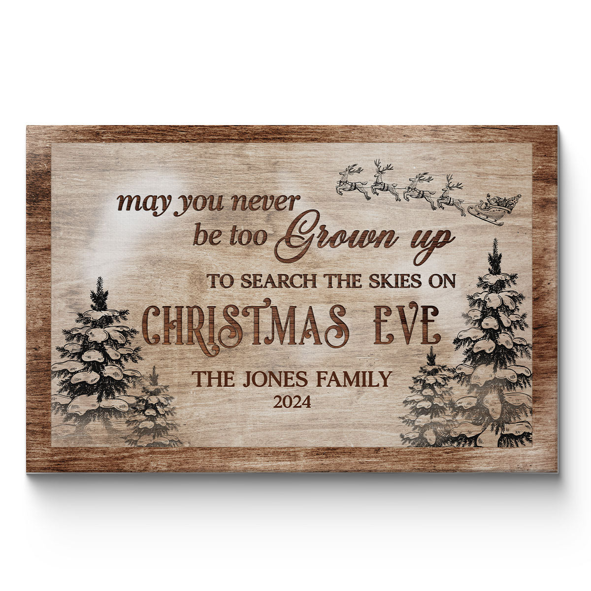 May You Never Be Too Grown Up To Search The Skies Canvas, Family Vintage Holiday Gift Wall Art