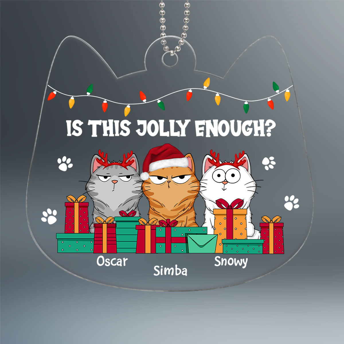 Is This Jolly Enough Cats Funny Expression Personalized Acrylic Ornament