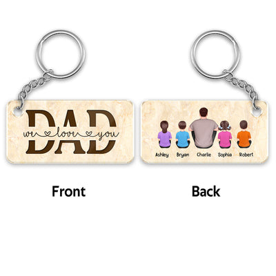 Best Dad Ever Back View Man Kids Dog Cat - Personalized Acrylic Keychain