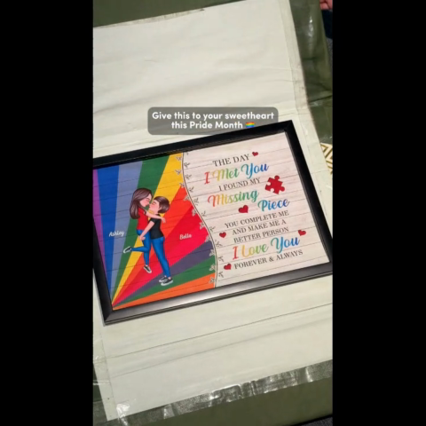 The Day I Met You LGBTQ Couple Personalized Poster, Pride Month Gift