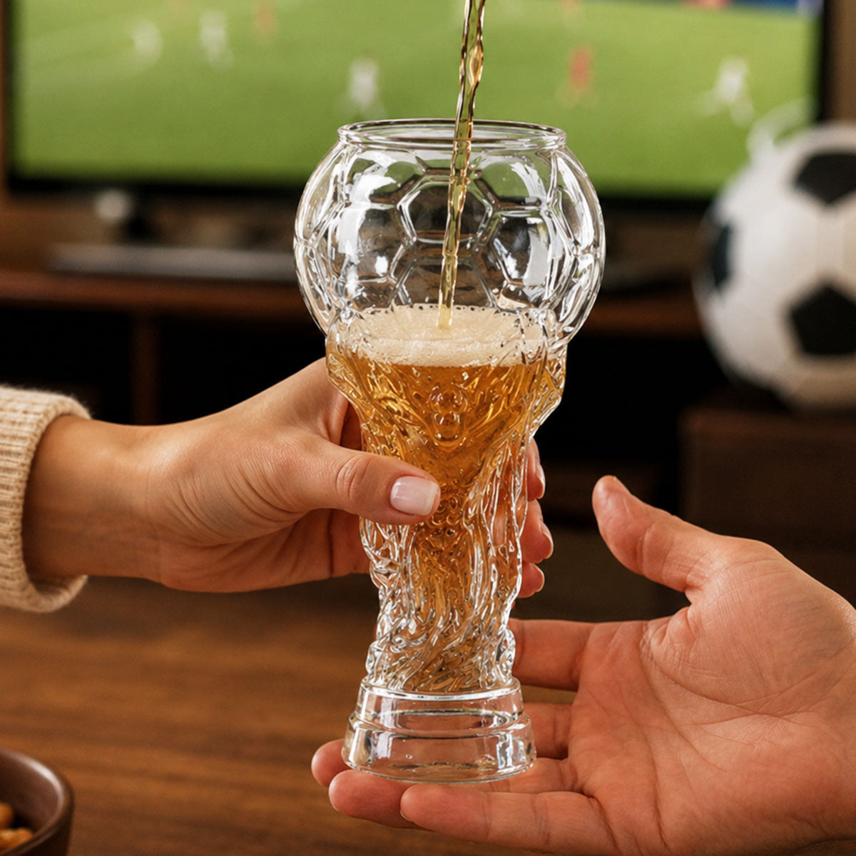 World Cup 2026 Football Trophy Beer Glass, Match Day Beer Glass, Birthday Gift for Him, Gift for Dad
