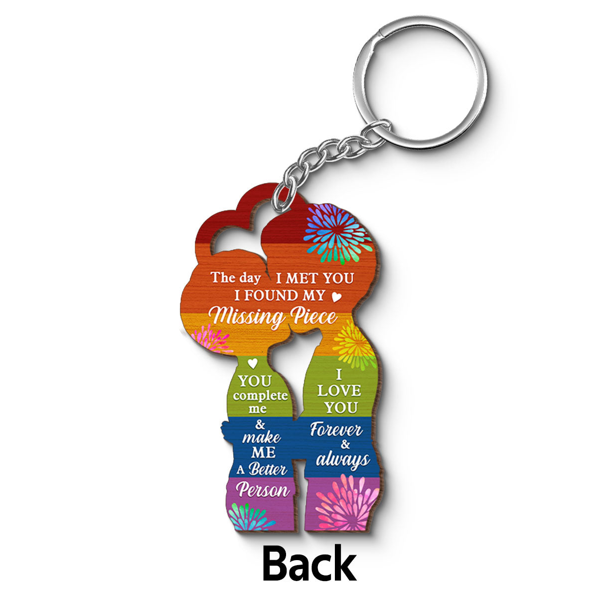 LGBTQ Couple Kissing Personalized Wooden Keychain, Pride Month Gift