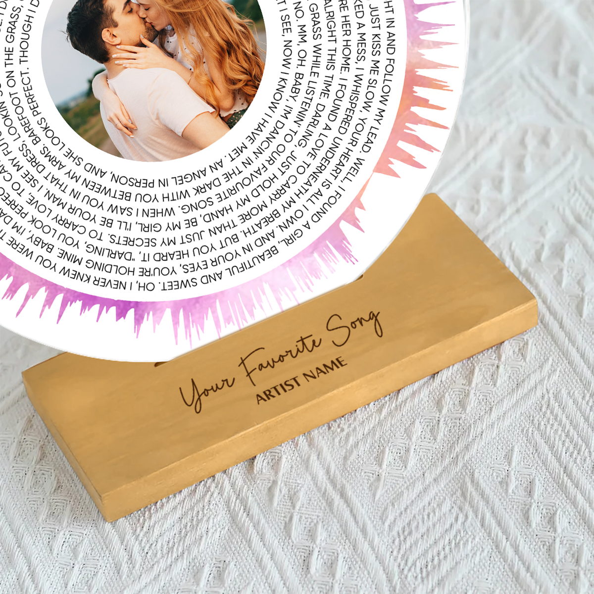 Custom Soundwave Art Spiral Lyrics Personalized Acrylic Song Plaque, Romantic Wedding Gift Anniversary Gift Engagement Gift For Him, For Her