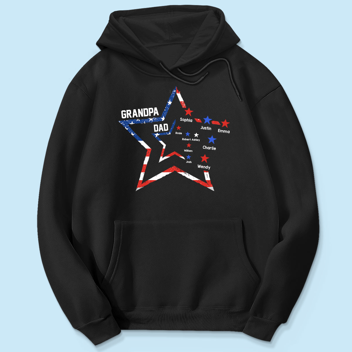 4th of July Dad Papa Grandpa Stars In Star Personalized Shirt