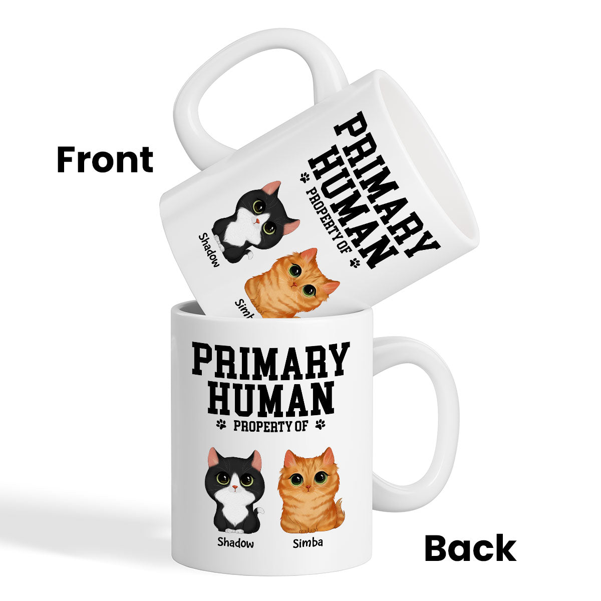 Spare Human Primary Human Funny Gift For Dog Lover or Cat Lover Personalized Mug