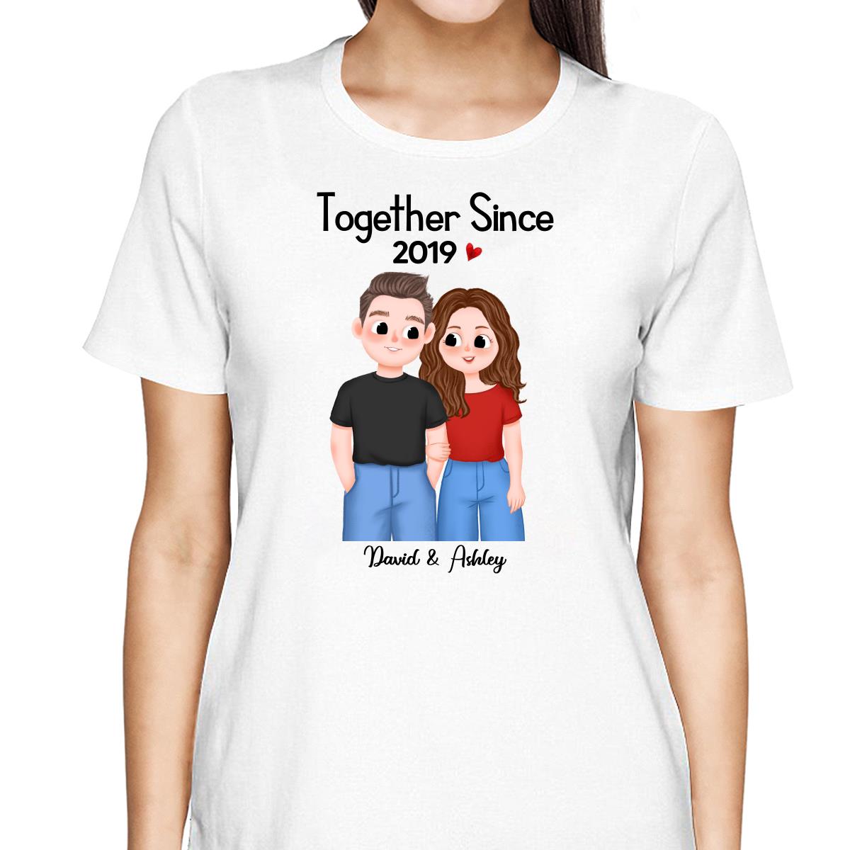 Cute Illustration Couple Together Since Gift For Him For Her Personalized Shirt