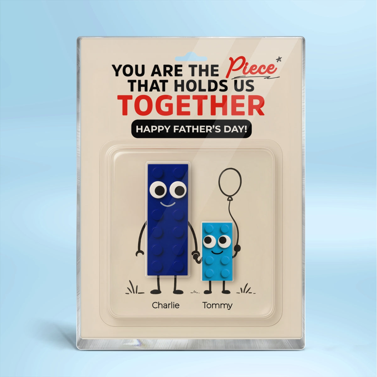 Dad And Kids Puzzle Personalized Toy Box Acrylic Block, Father's Day gift for Dad, Gift for Husband