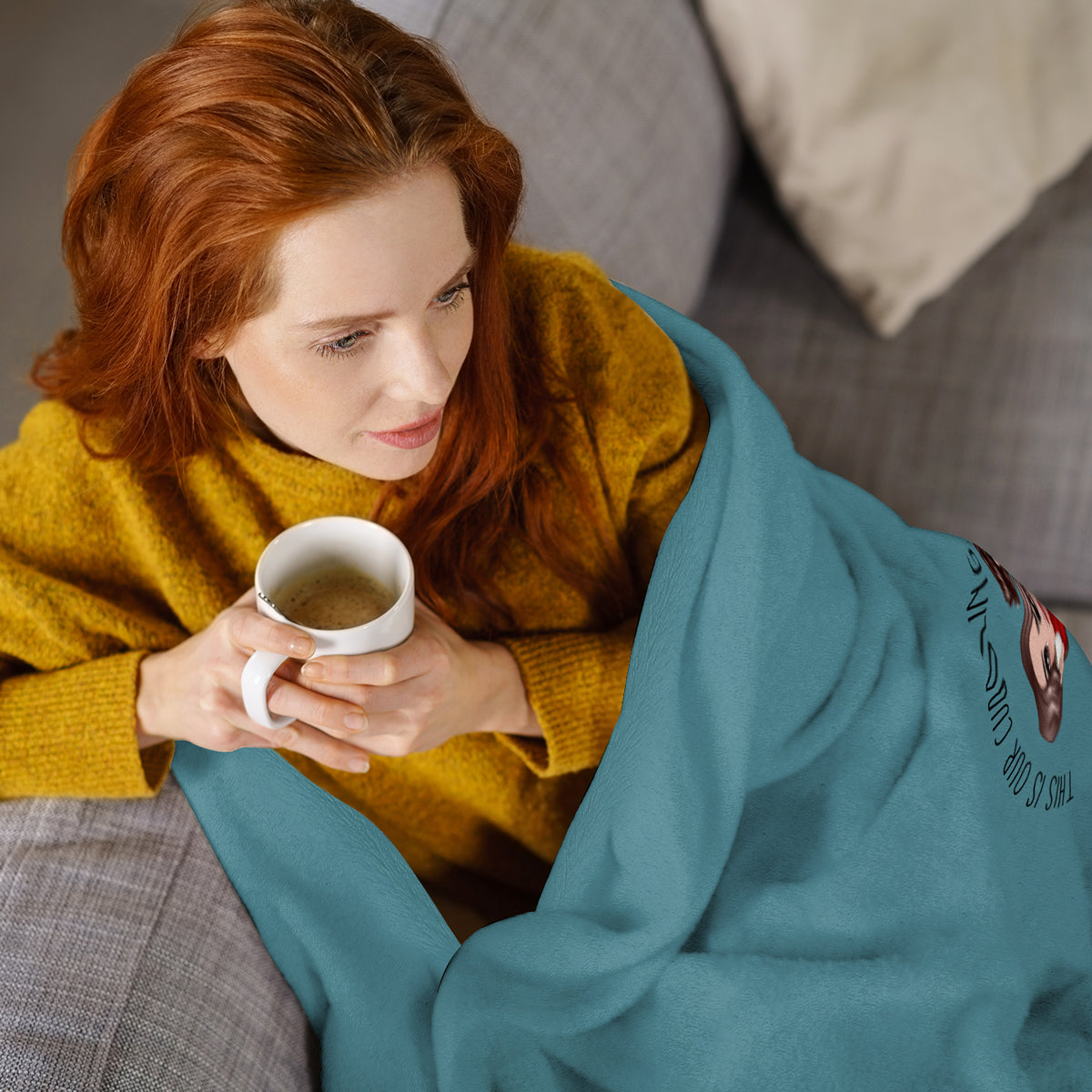 This Is Our Cuddling Blanket Couple Holding Drink On Bed Personalized Fleece Blanket - Valentine‘s Day Gift - Anniversary Gift For Him - Gift For Her