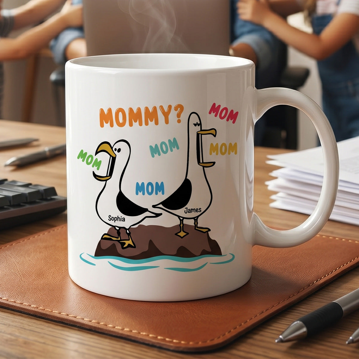Seagull Mom Mom Mom Colorful - Personalized Mug - Funny Mother's Day Gift For Mom