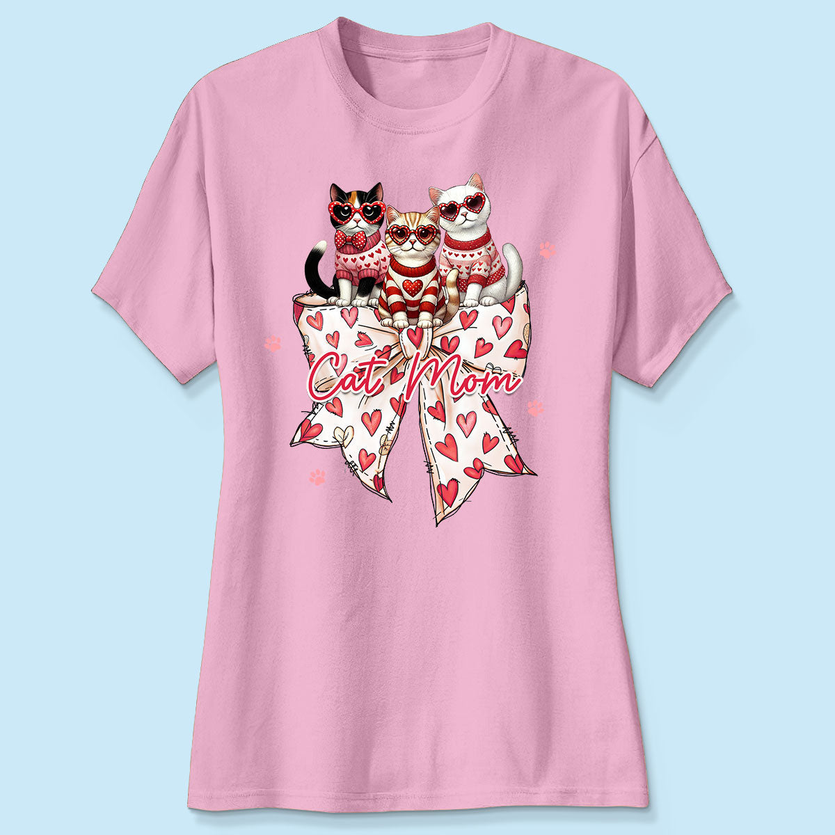 Coquette Bow  Cat Personalized Shirt, Gift for Cat Moms