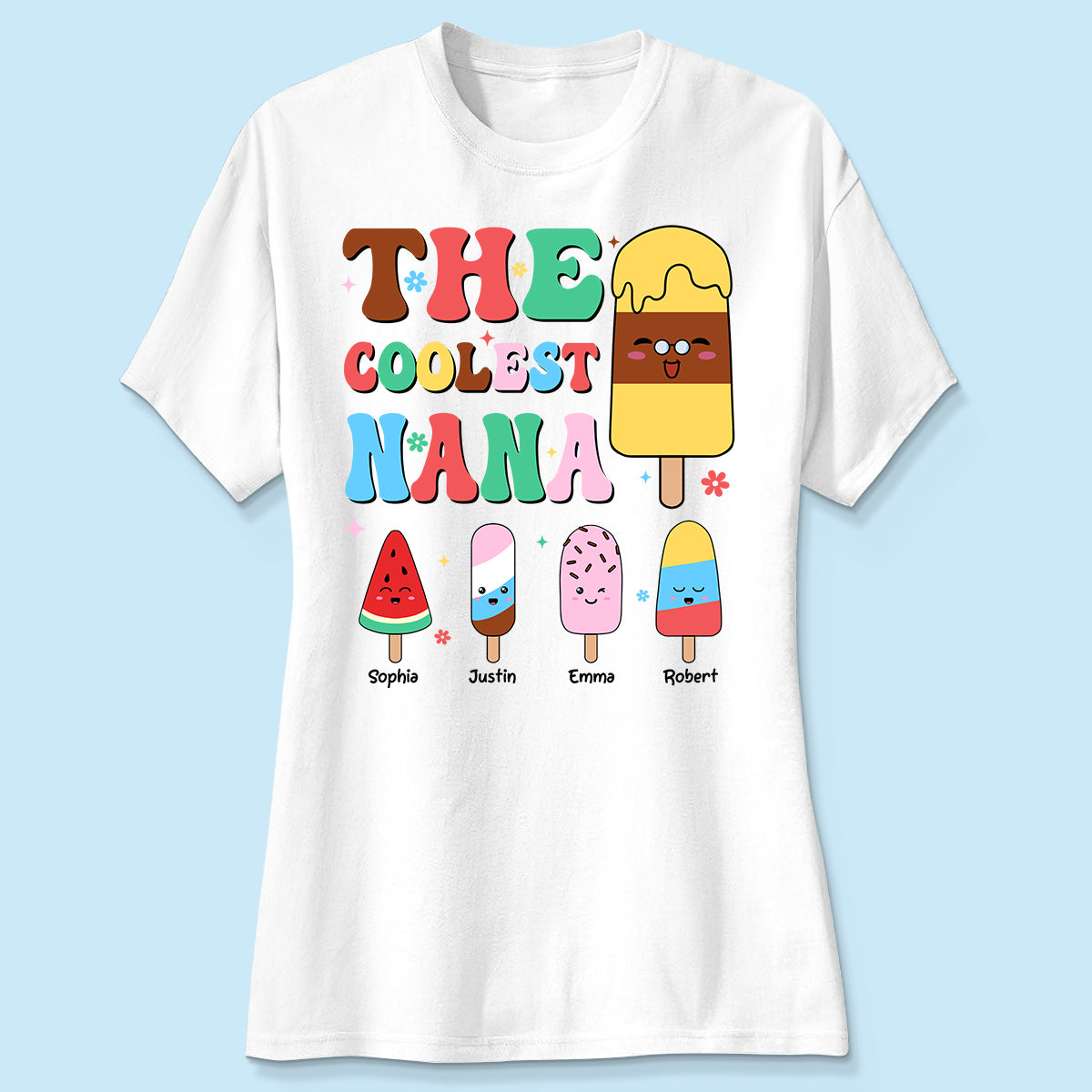 The Coolest Grandma Ice Cream Summer Personalized Shirt