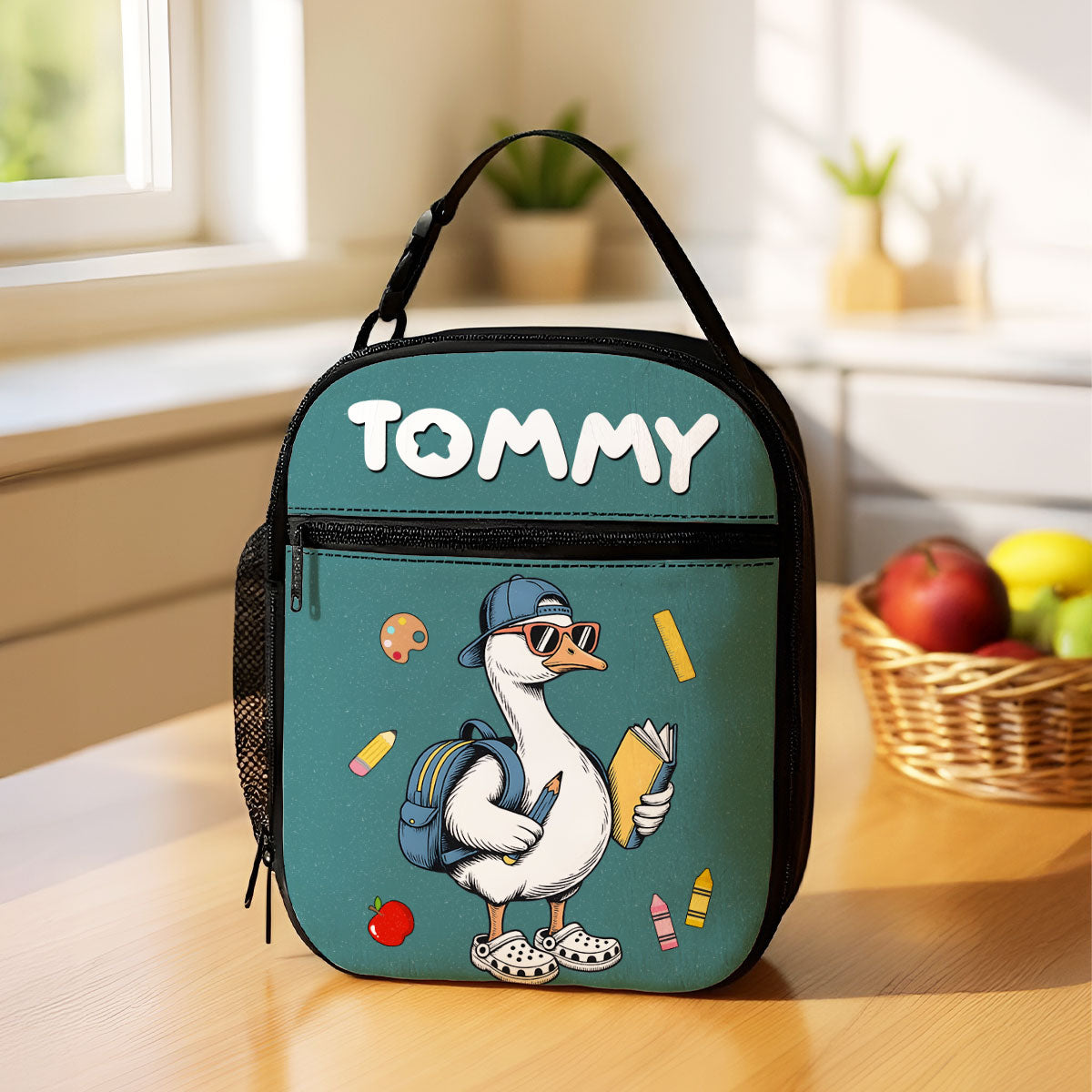 Back to School Goose Personalized Insulated Lunch Bag for Boy Girl