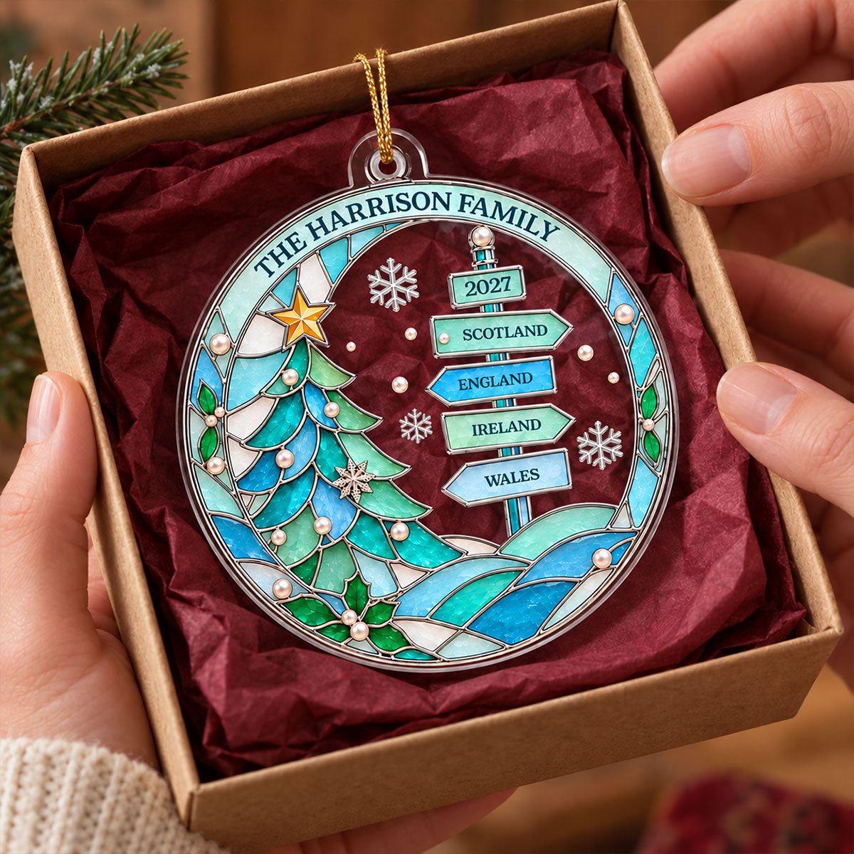 Travel Destinations Travel Places Sign Post 2D Flat Printed - Personalized Acrylic Ornament - Christmas Keepsake For Traveling Lovers, The Places We’ve Been Gift
