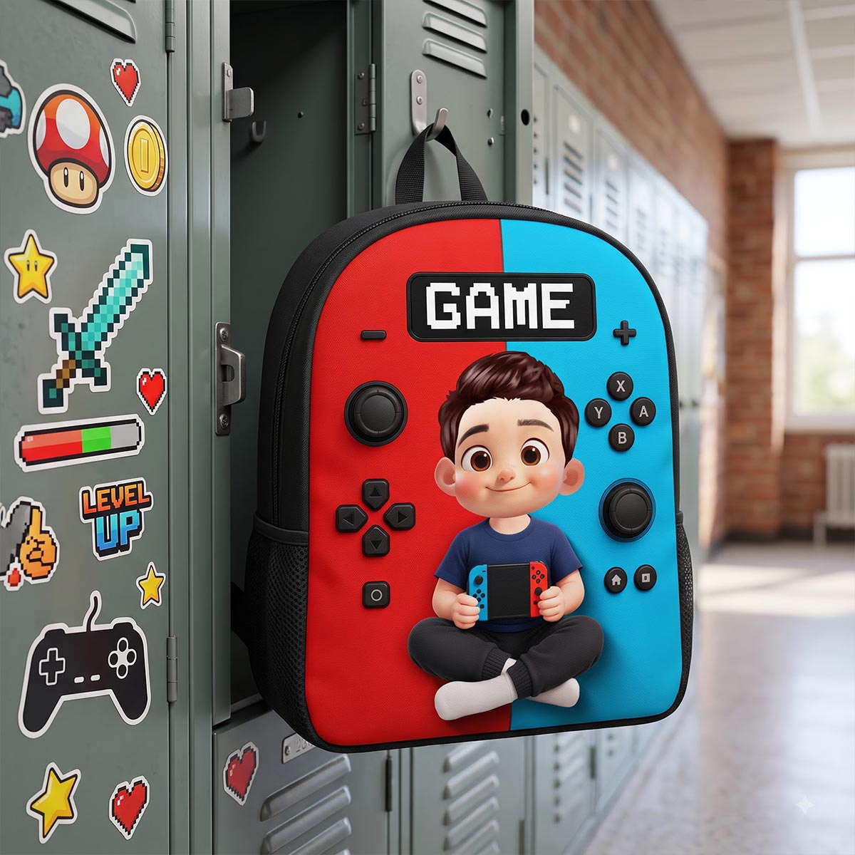 Gamer Boy Controller - Personalized Backpack - Back To School Gift For Young Gamers
