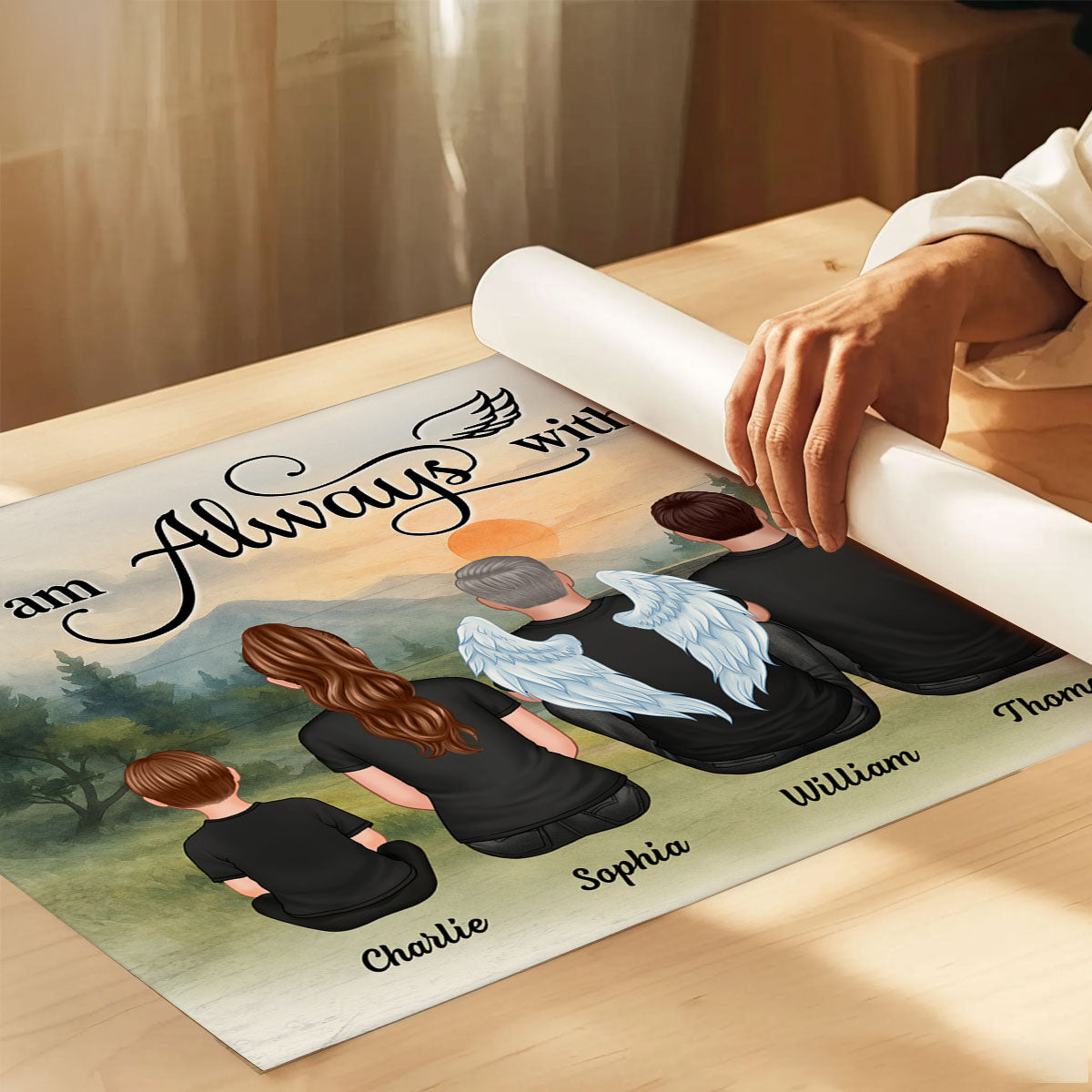 Mountain Landscape Family I Am Always With You Memorial Personalized Poster, Sympathy Gift, Remembrance Gift