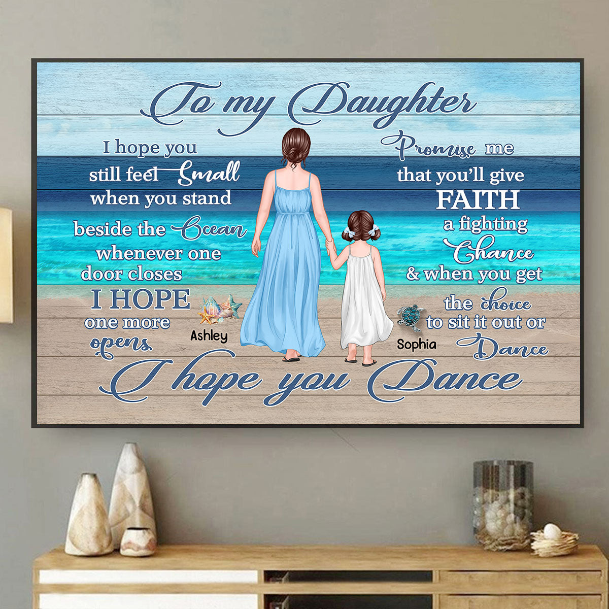To My Daughter Granddaughter Summer Personalized Horizontal Poster