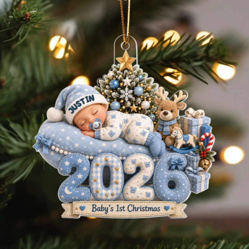 Baby's First Christmas 2026 - Personalized Acrylic Ornament - Newborn Girl Boy Gift, Heartfelt Keepsake