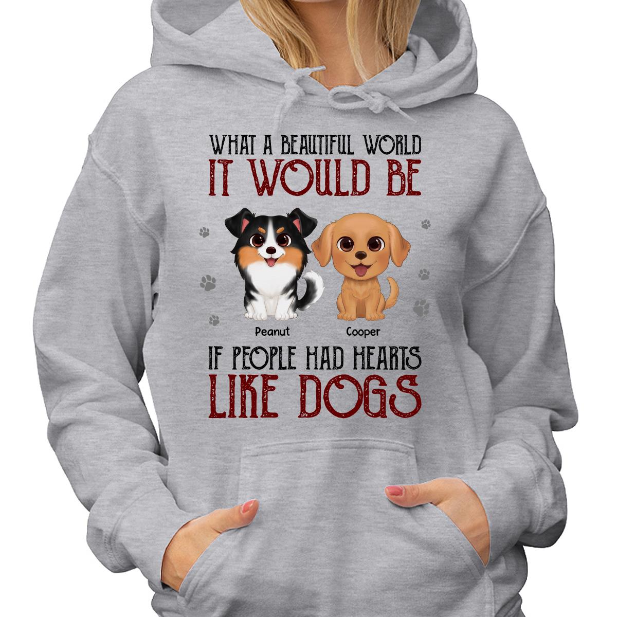 Watercolor Cute Dogs What A Beautiful World Personalized Shirt