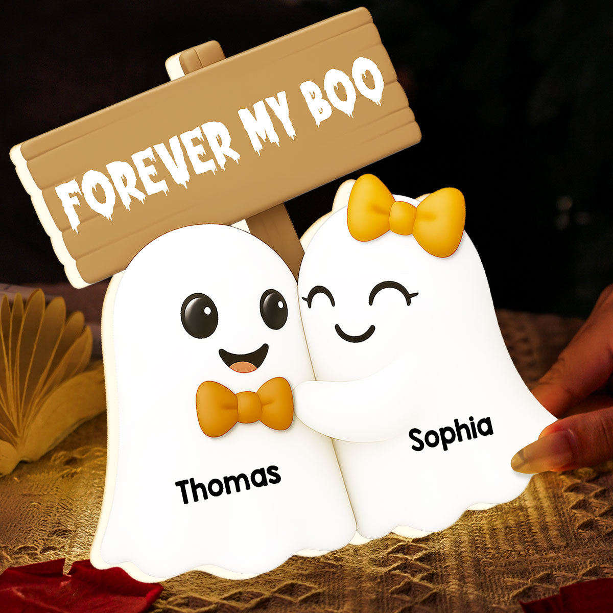 Halloween Boo Couple Personalized LED Light Box, Halloween Home Decoration