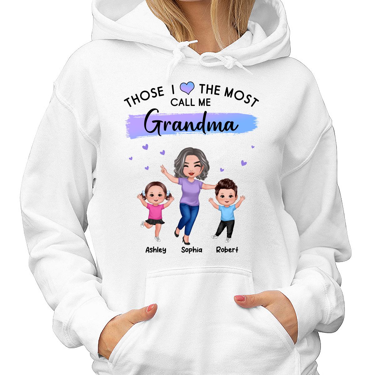 Those I Love The Most Call Me Grandma Doll Grandma & Grandkids Personalized Shirt