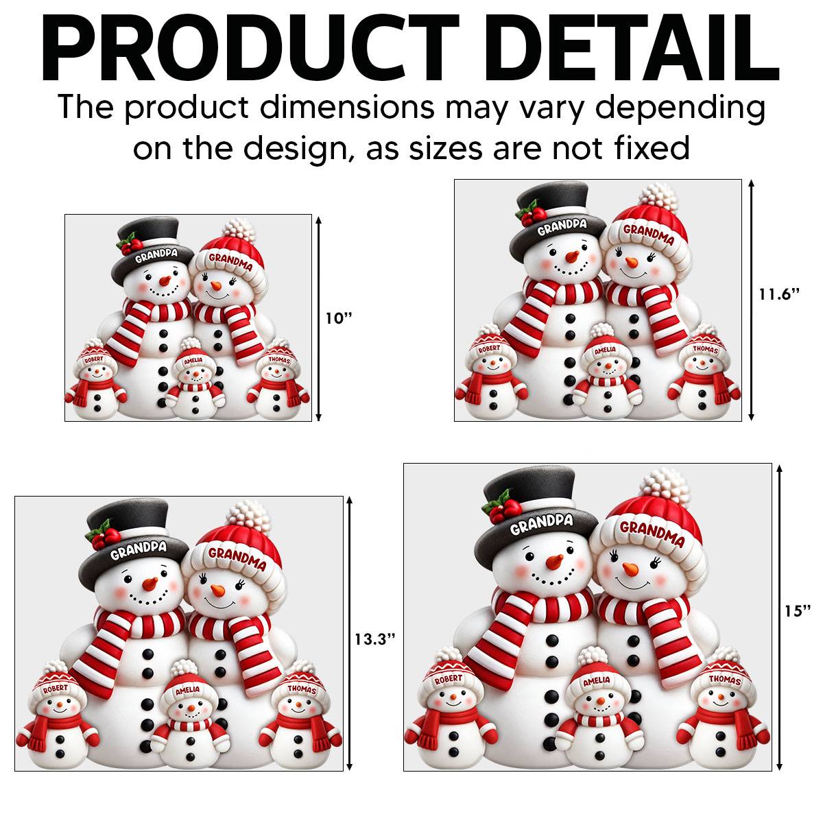 Christmas Cute Snowman Grandpa Grandma Grandkids - Personalized Corrugated Plastic Yard Sign - Christmas Decor For Grandparents (Up to 20 Grandkids)